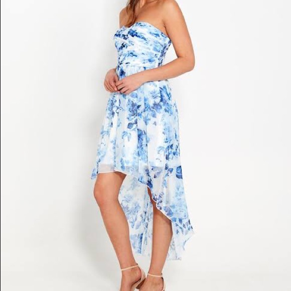 Strapless Floral Hi Lo Dress Dotti 